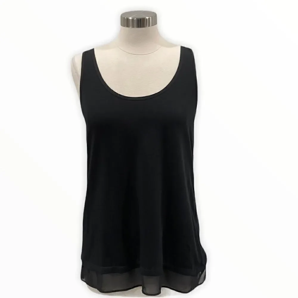 Lauren Ralph Lauren Sheer-Hem Jersey Tank Top - Picture 5 of 7